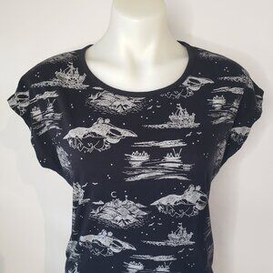 Black and White Moomin Characters Witchy TShirt Mountains and Moons